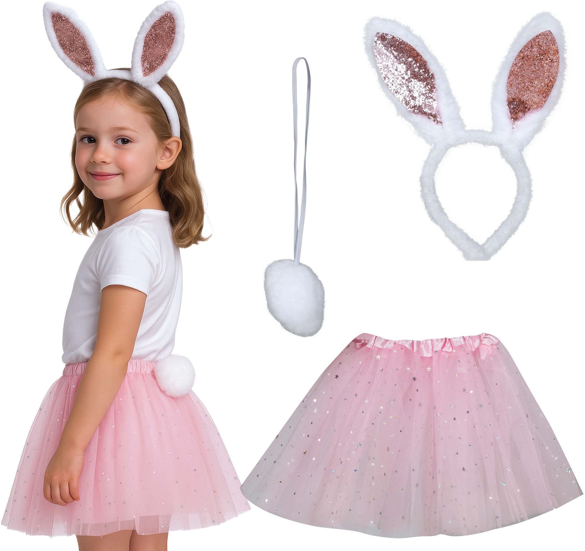 Konijnen set Meisjes Kind Roze Wit