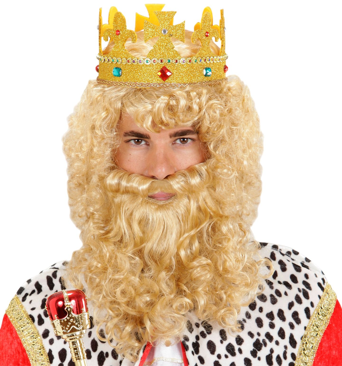 Koning Pruik met Baard en Snor