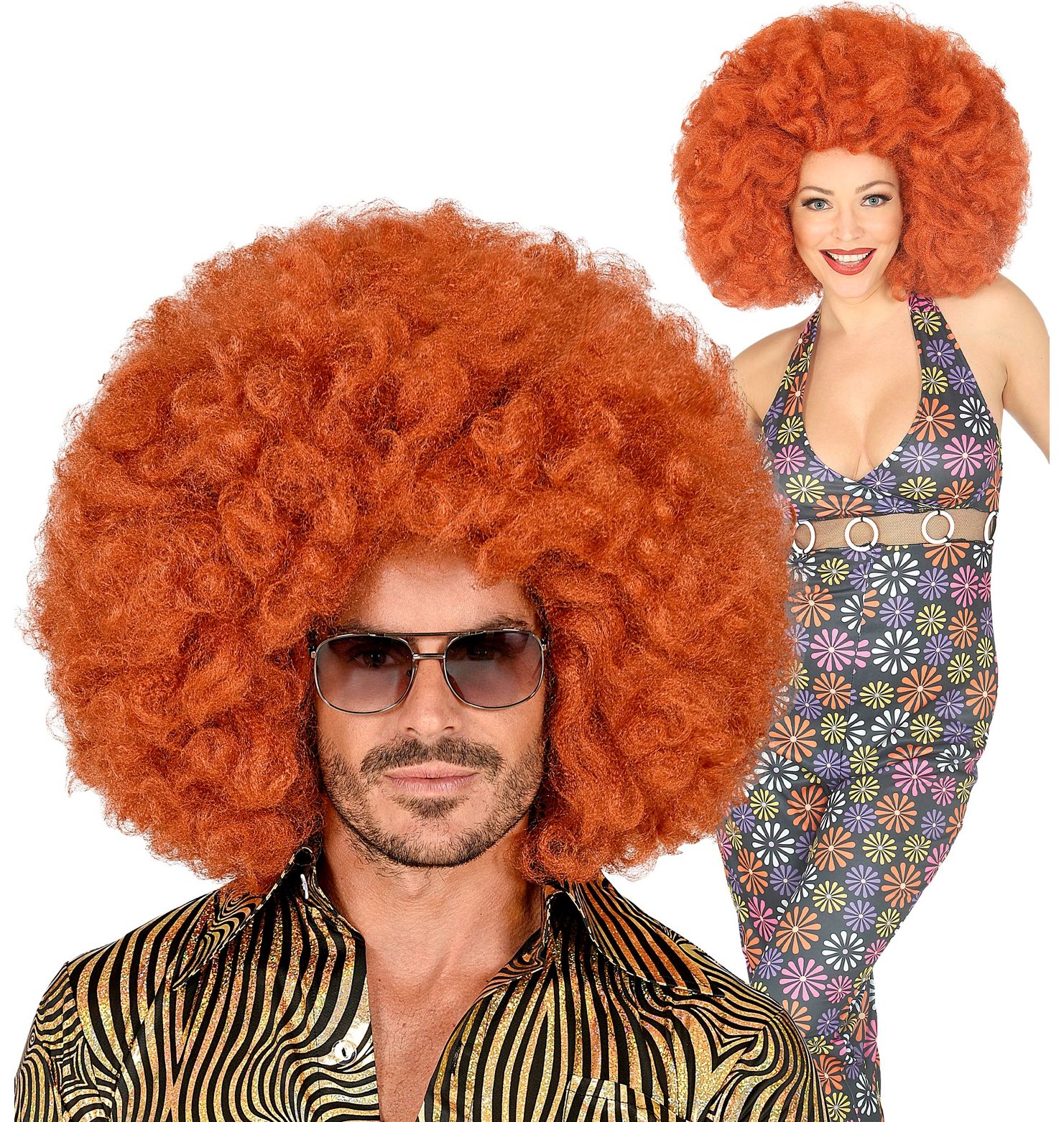 Koper Oversized Afro Disco Pruik