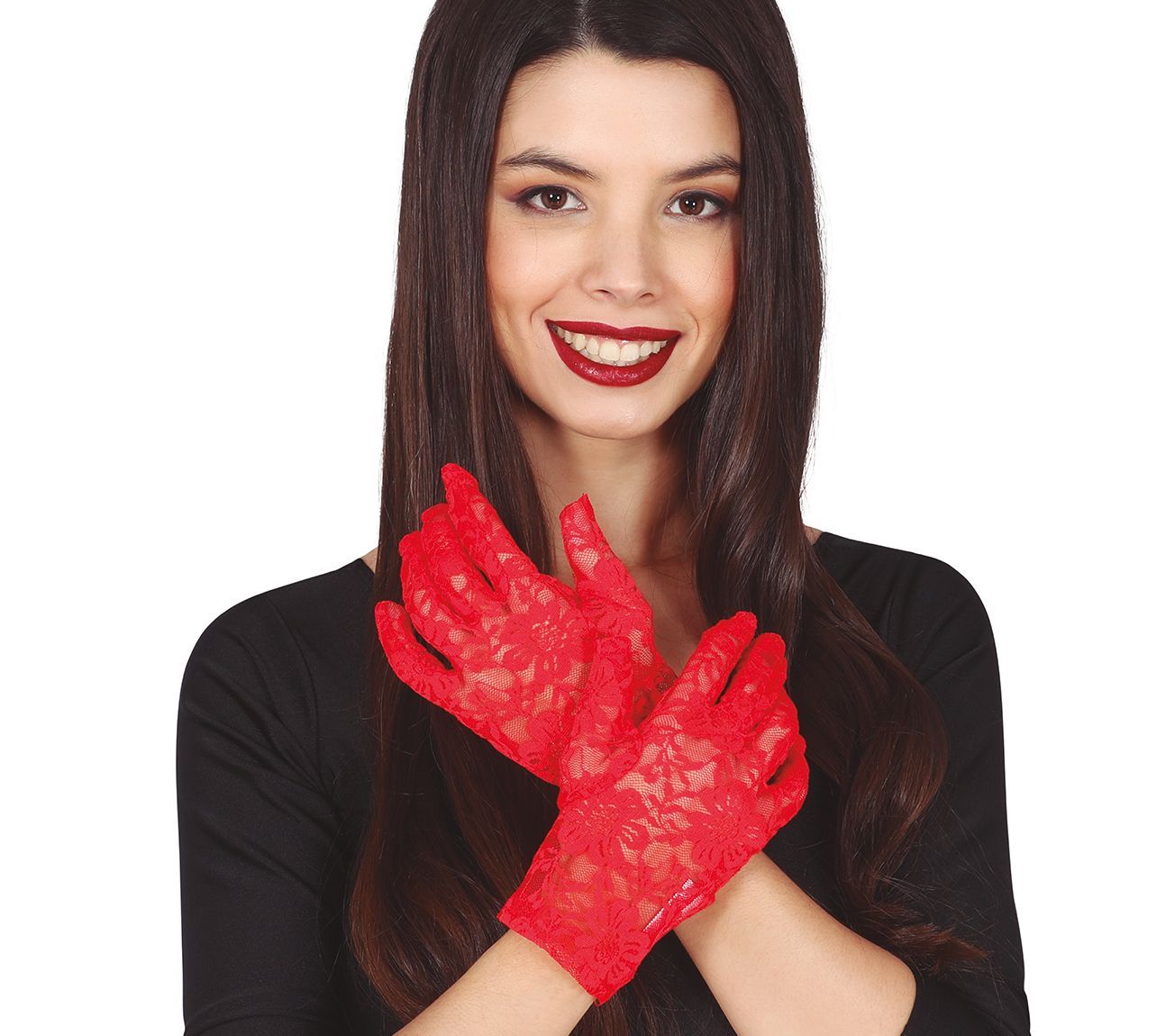 Korte kanten rode handschoenen