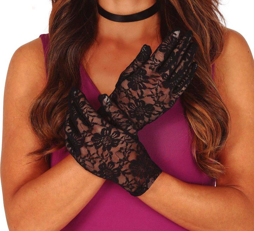 Korte Kanten Zwarte Handschoenen