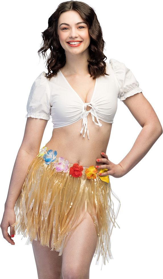 Korte Naturelkleurige Hawaii Rokje