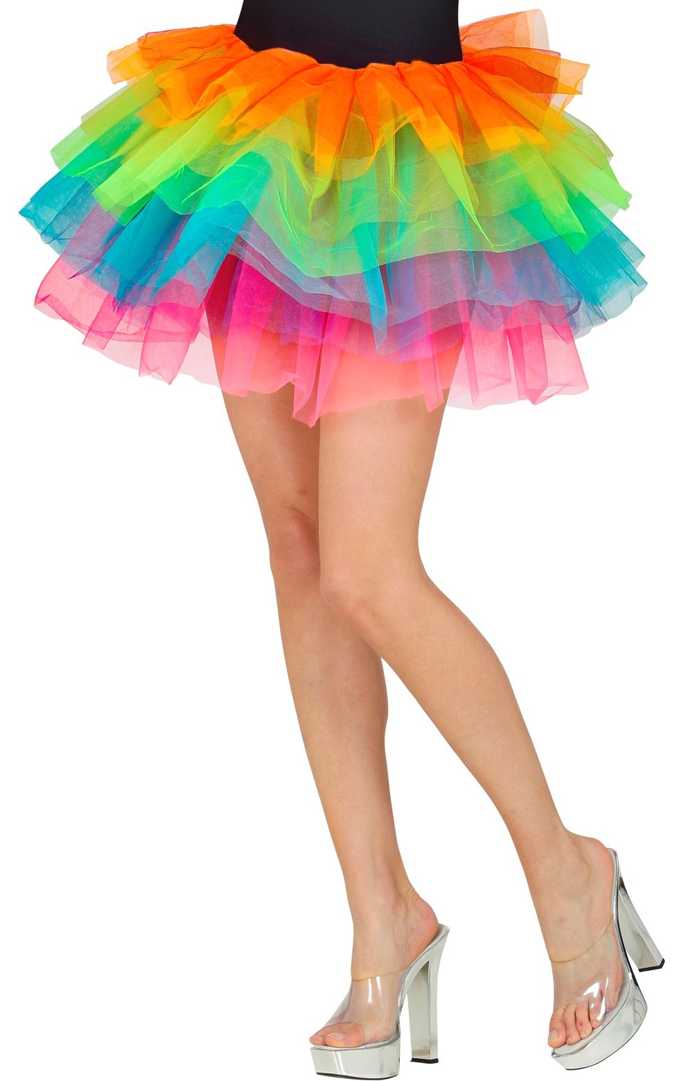 Korte Neon Regeboog Ruffle Tutu
