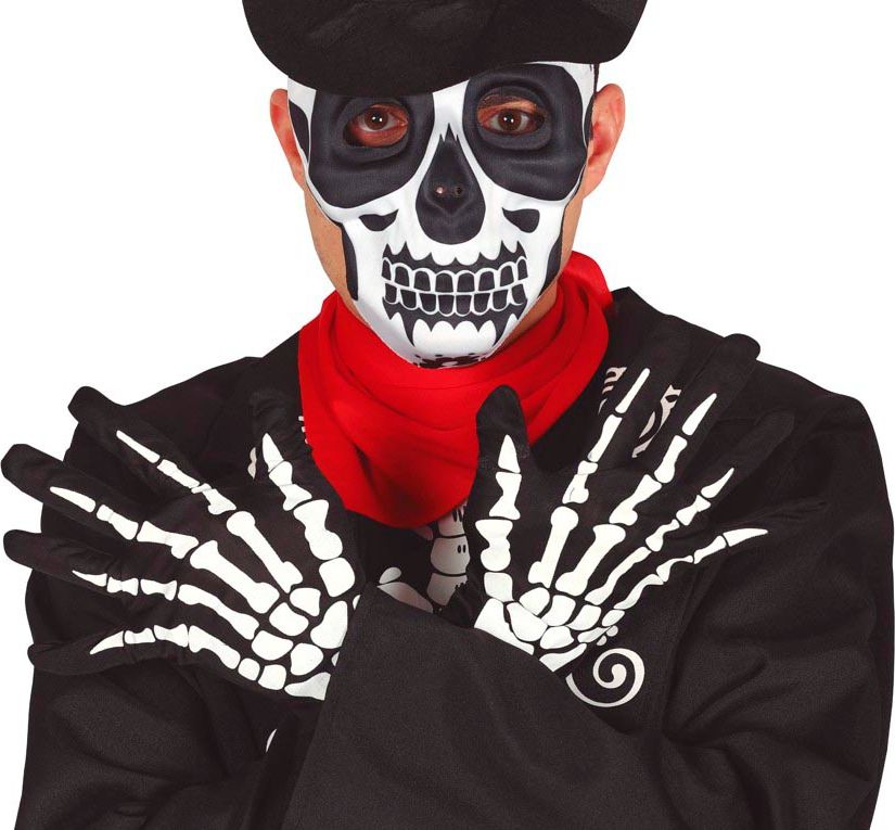 Korte One Size Skelet Handschoenen