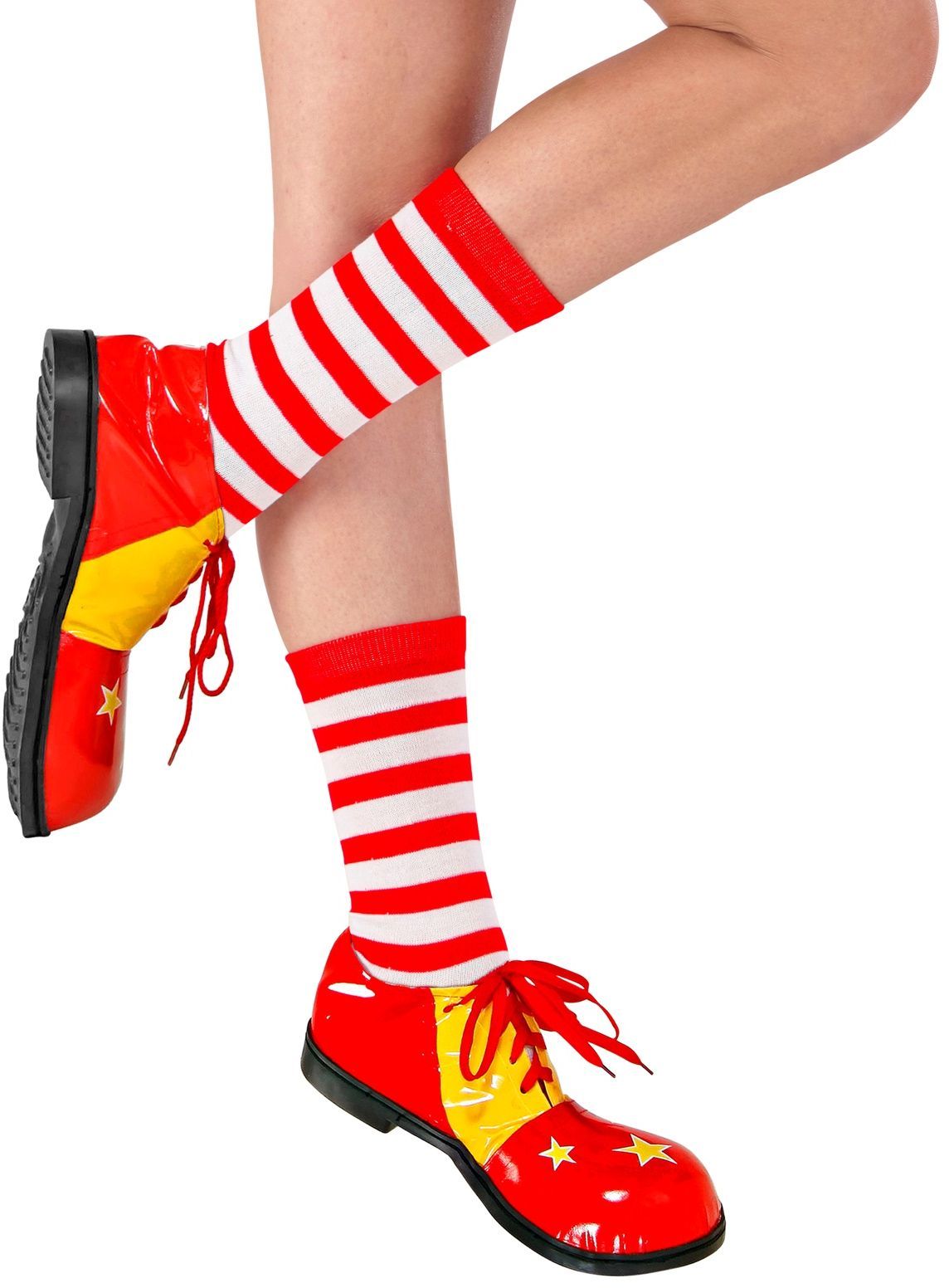 Korte rood wit gestreepte sokken