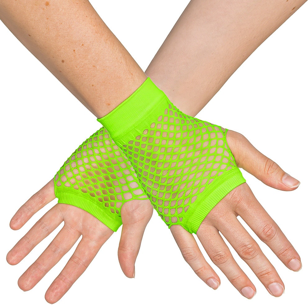 Korte Vingerloze Handschoenen Neongroen