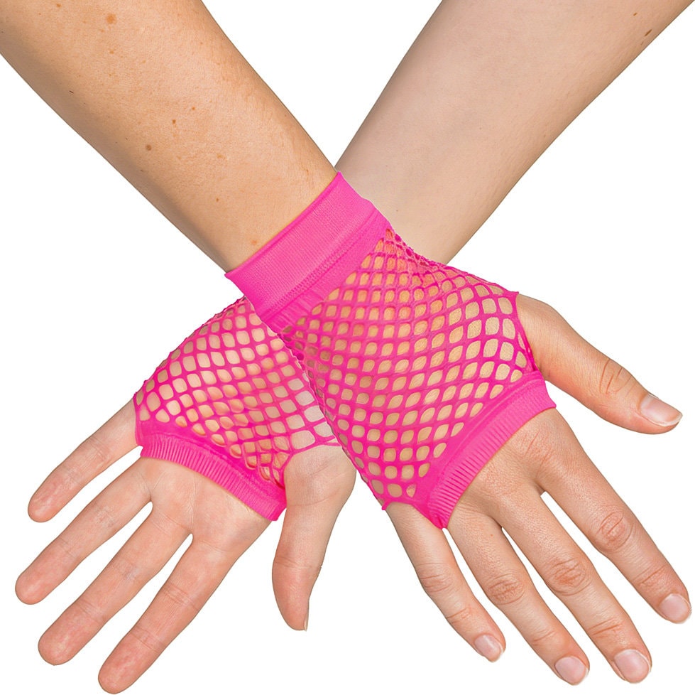 Korte Vingerloze Handschoenen Neonroze