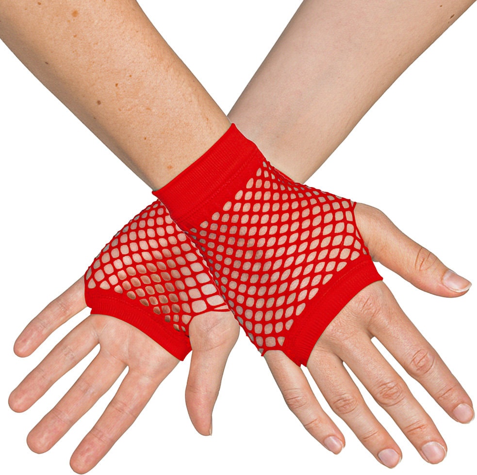 Korte Vingerloze Handschoenen Rood