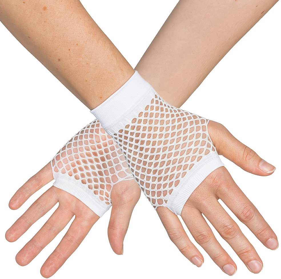 Korte Vingerloze Handschoenen Wit