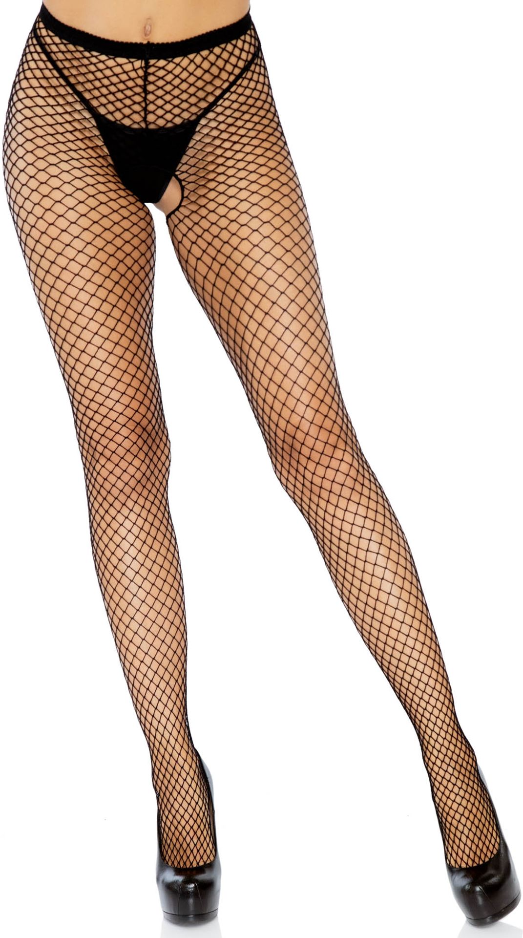 Kruisloze Visnet Panty met Grote Maas