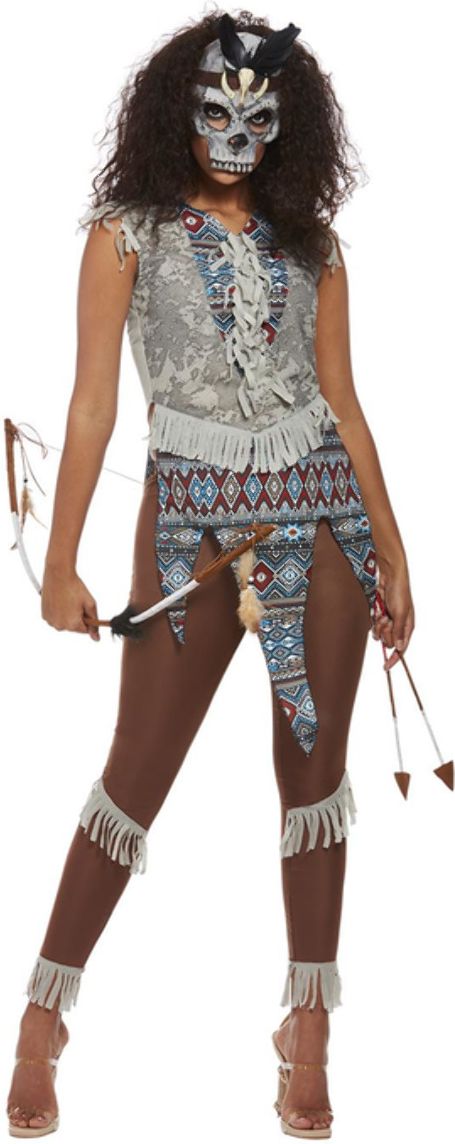 Kwade Geesten Indianen Kostuum Dames Grijs
