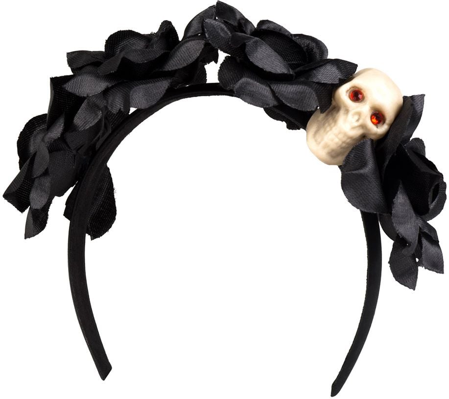 La muerte zwarte rozen haarband