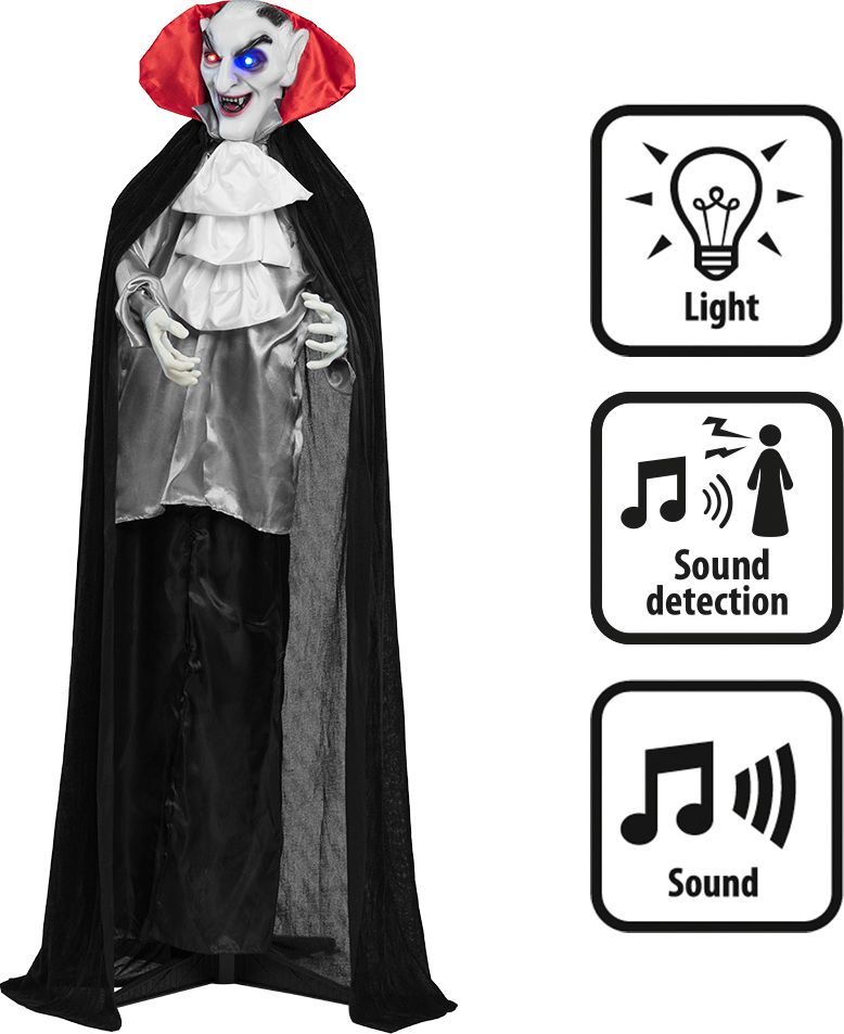 Lachende Vampier met Licht en Geluid Halloween Decoratie