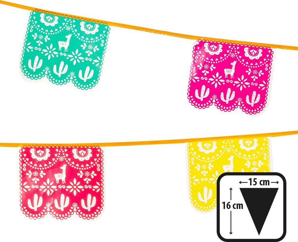 Lama Thema Party Kleurrijke Vlaggenlijn