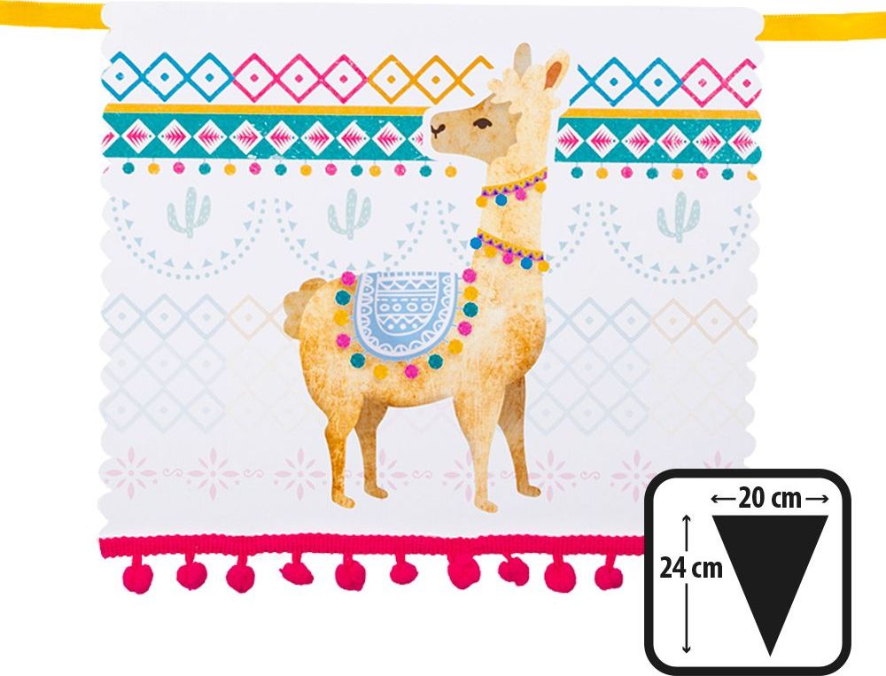 Lama Themaparty Kartonnen Vlaggenlijn