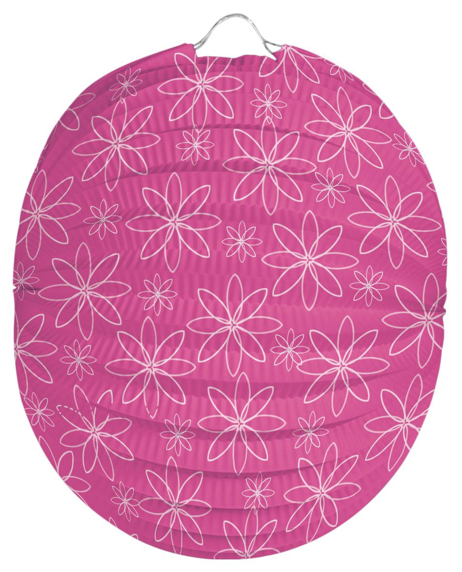 Lampion Roze met Bloemen Communie