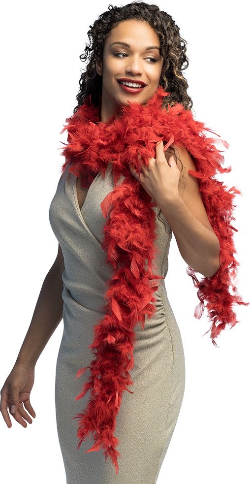 Lange Bordeaux Rode Veren Boa