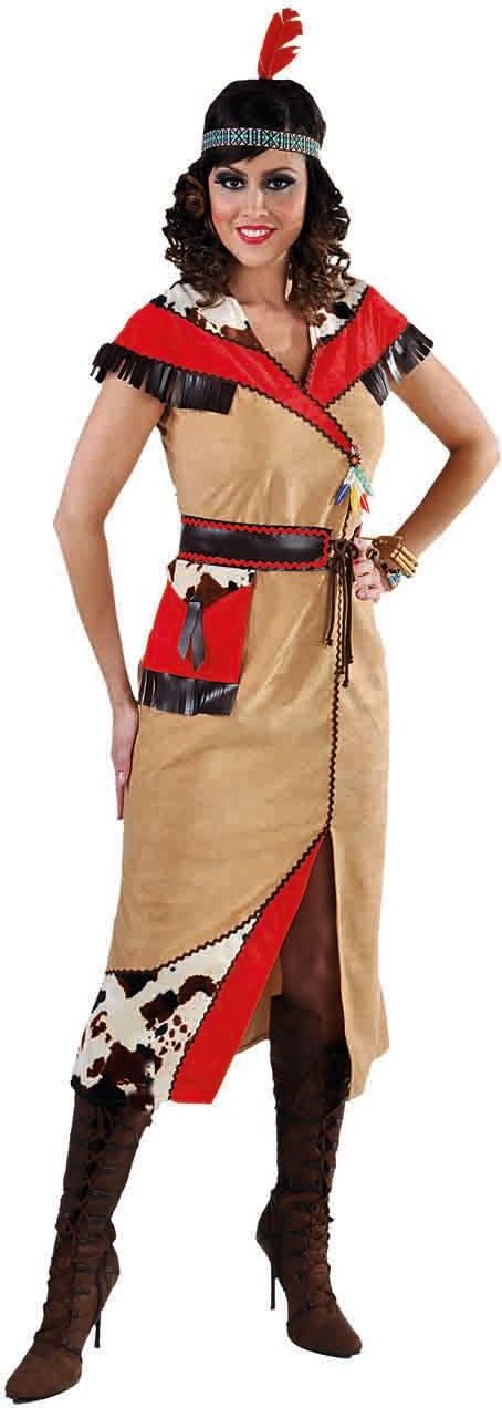 Lange Bruine Indianen Jurk Vrouwen