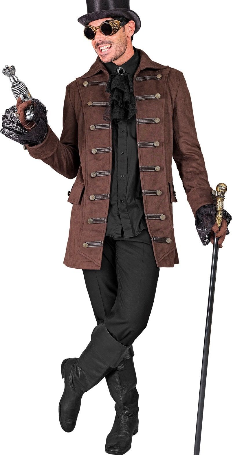 Lange Bruine Piraten Jas Jack Sparrow Mannen