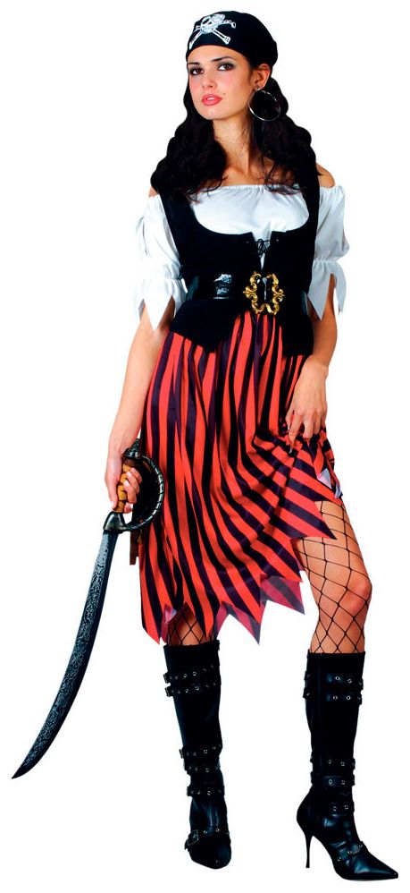Lange gestreepte piraten jurk