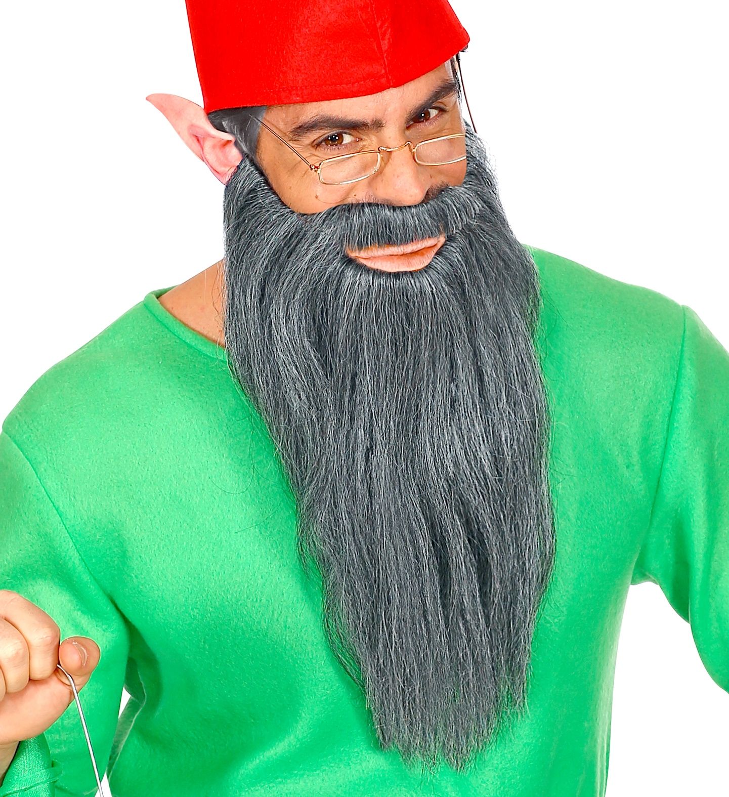 Lange Grijze Baard met Snor