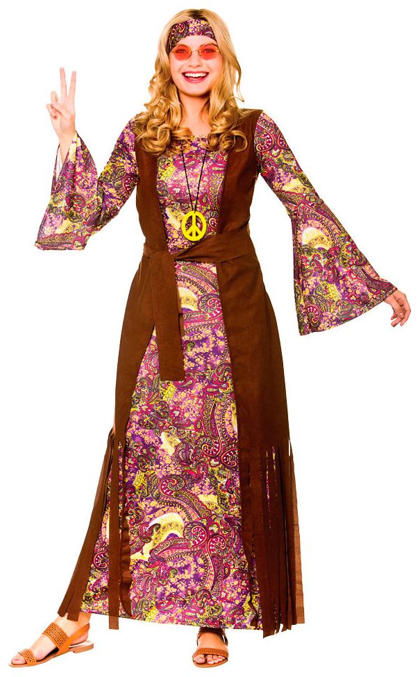 Lange hippie jurk jaren 60