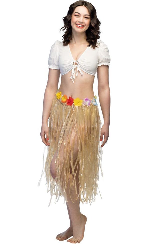 Lange Naturelkleurige Hawaii Rok