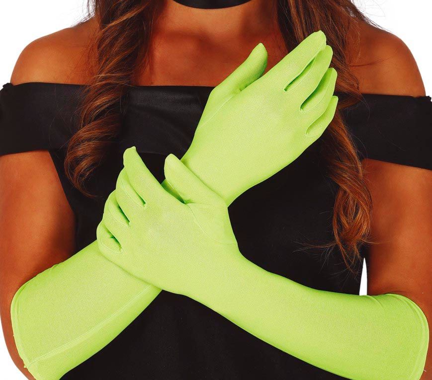 Lange Neon Groene Basic Handschoenen