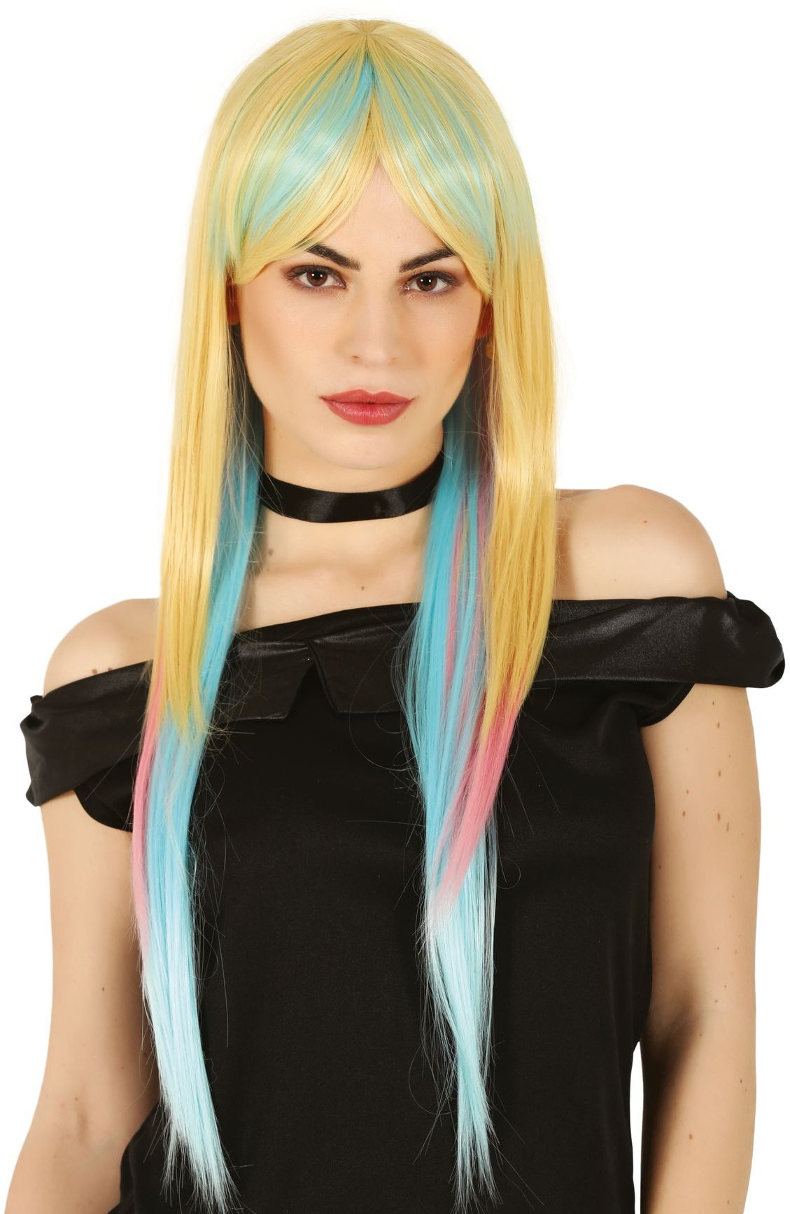 Lange Pastelkleurige Pruik Dames