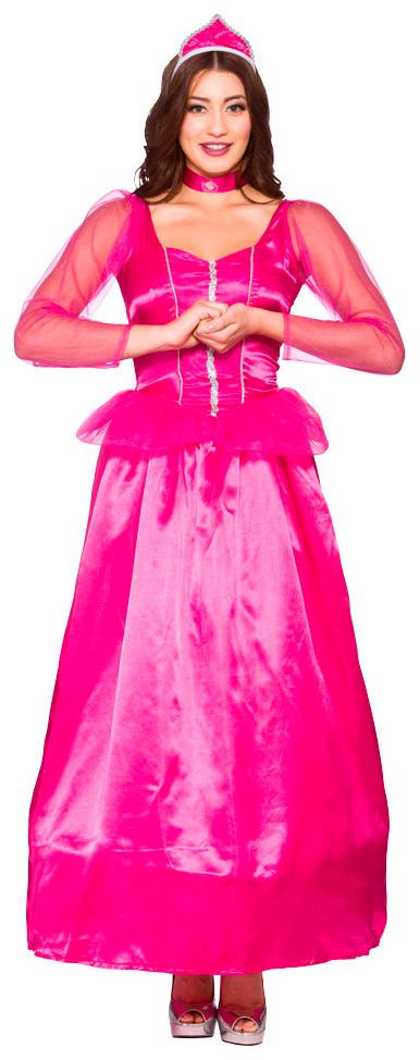 Lange prinses peach jurk