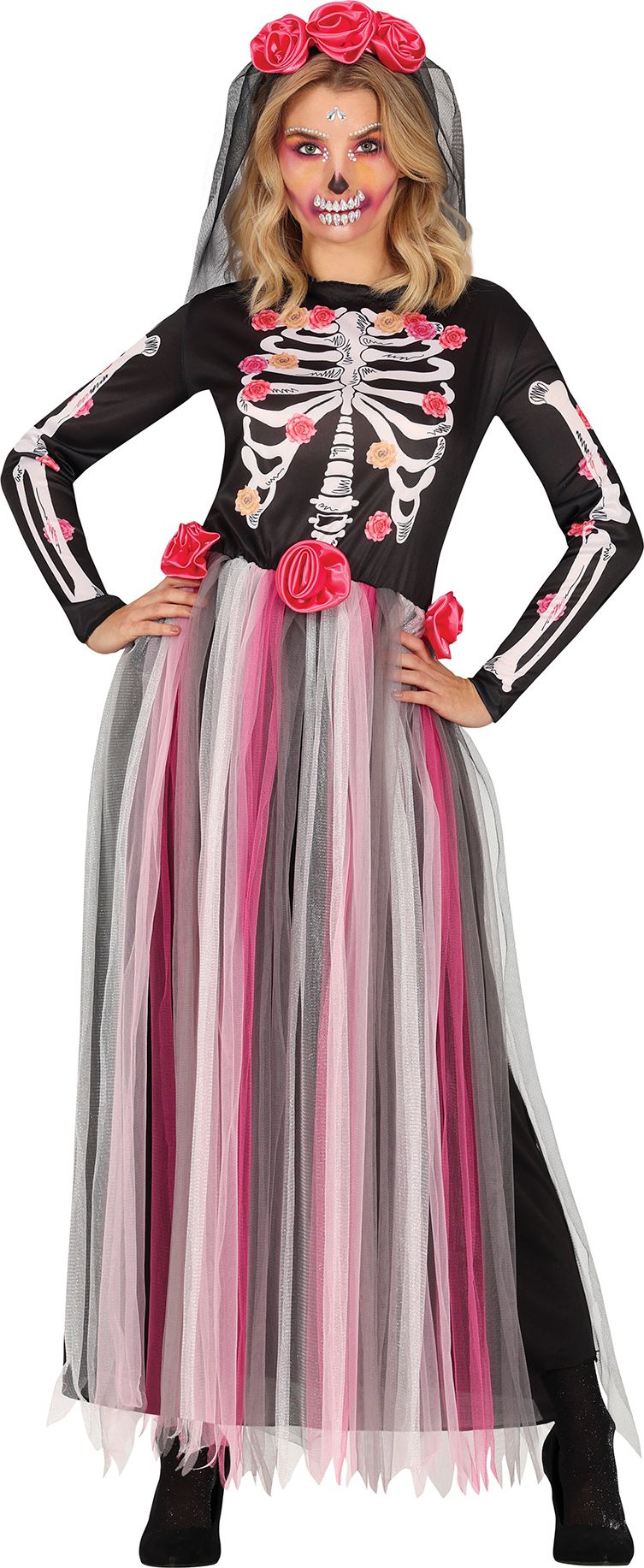 Lange Skelet Jurk met Bloemen Dames