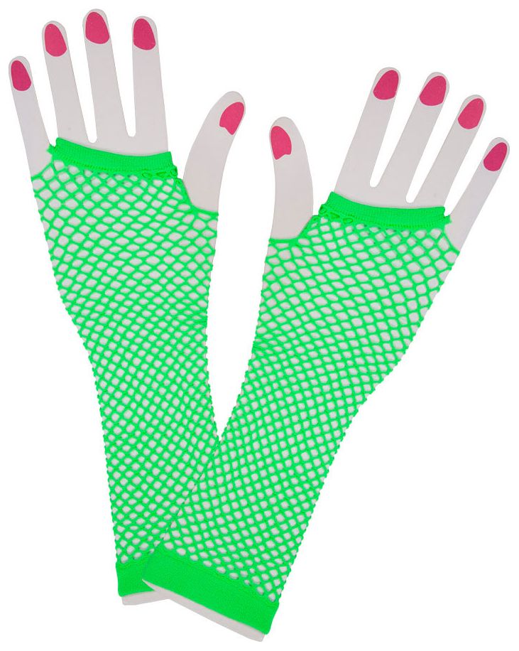 Lange visnet handschoenen groen
