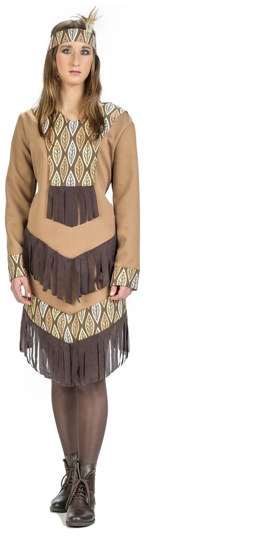 Lange Vrouwelijke Indianen Jurk