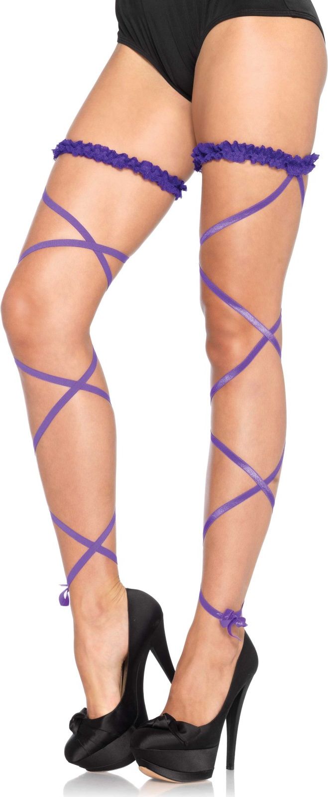 Lange Wikkel Kousenband Paars