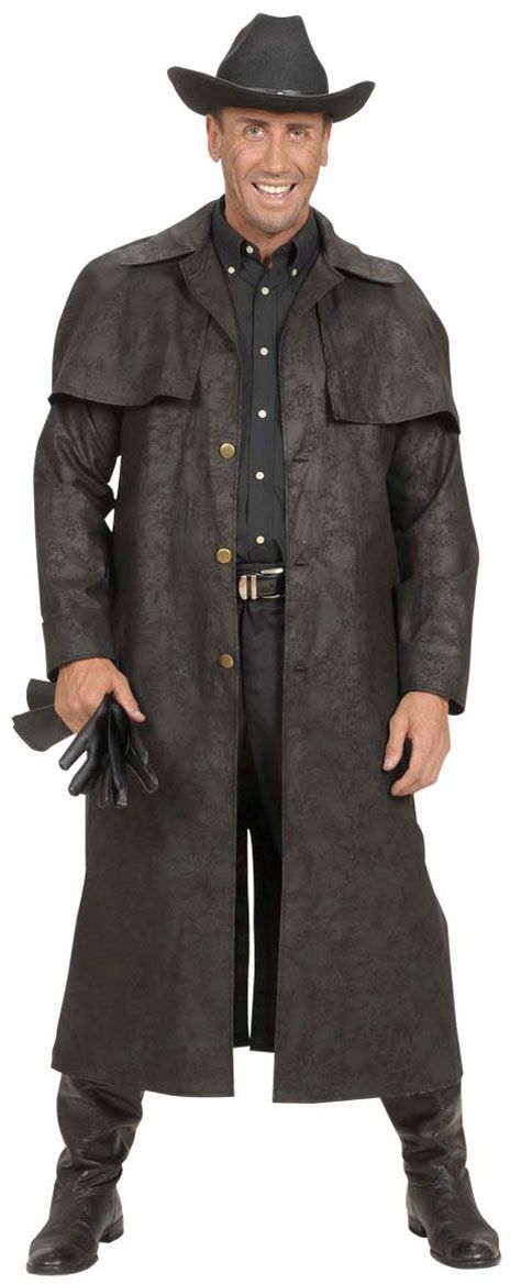 Lange Zwarte Cowboy Jas