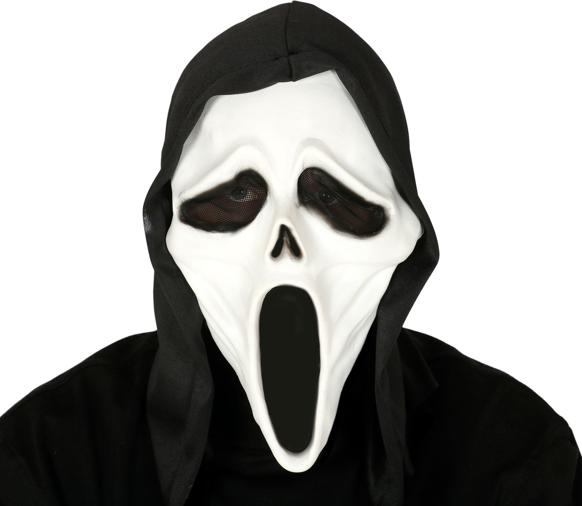 Latex Scream masker met kap