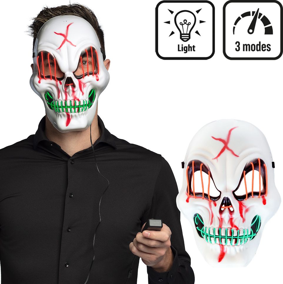 Led Masker Bloederige Schedel Halloween