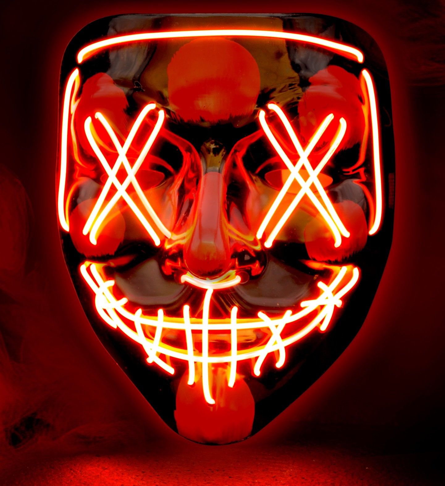 Led Verlicht Halloween Masker Rood Dames Heren