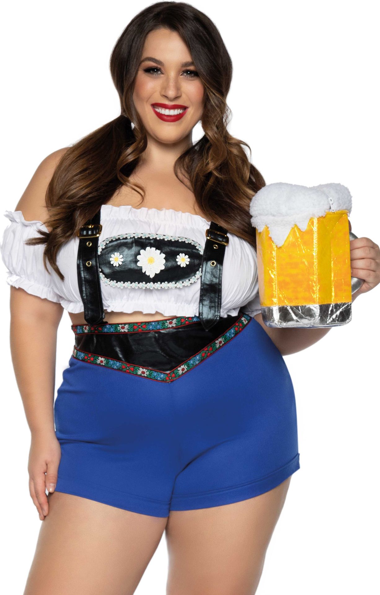 Lederhose Dames Blauw Plus Size