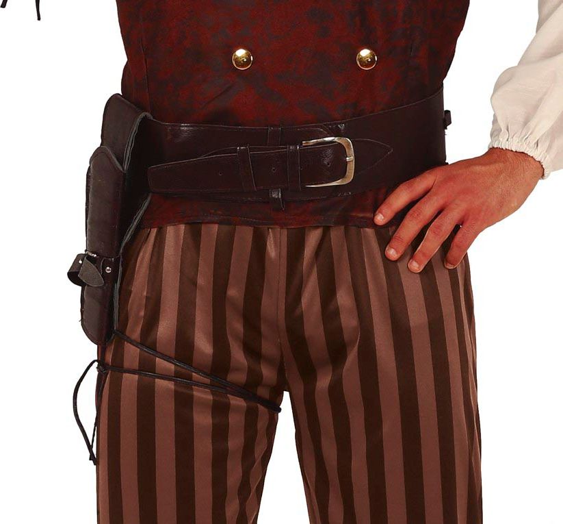 Leerlook Piraten Riem met Holster