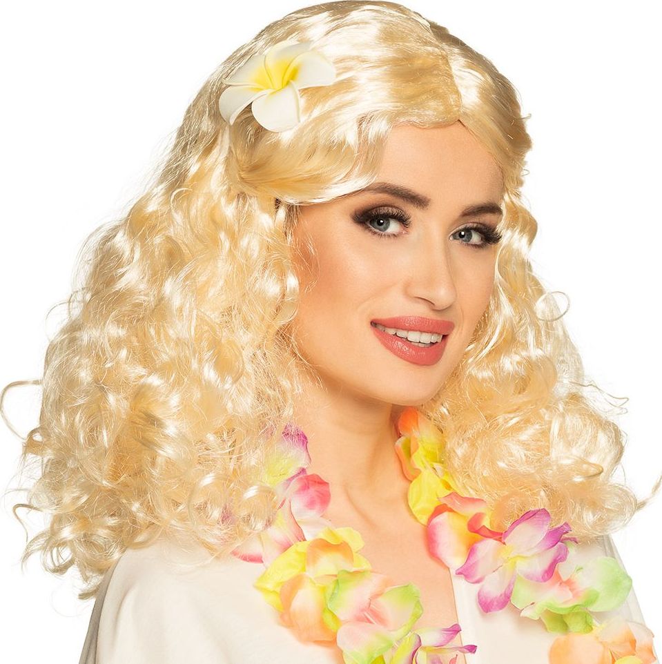 Leilani Hawaii Krullen Pruik Zwart