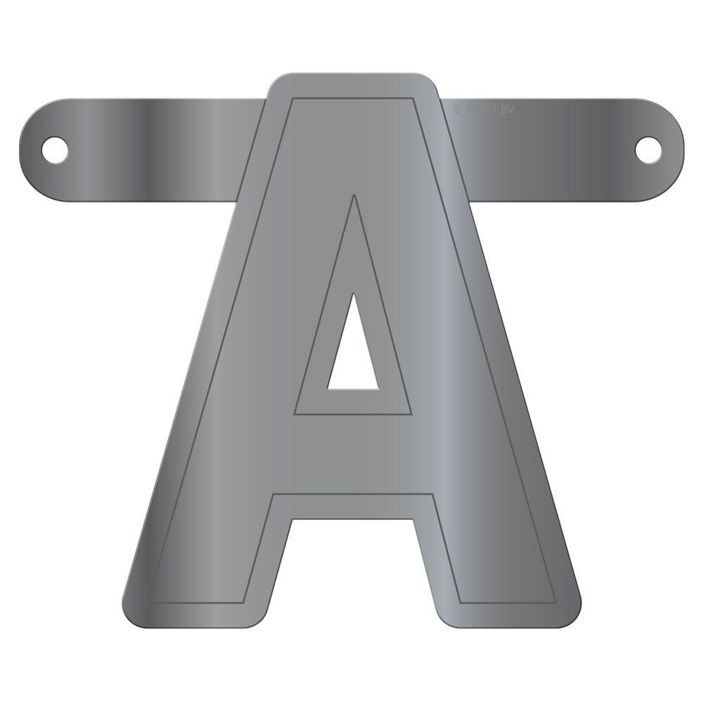 Letter A Banner Metallic Zilver