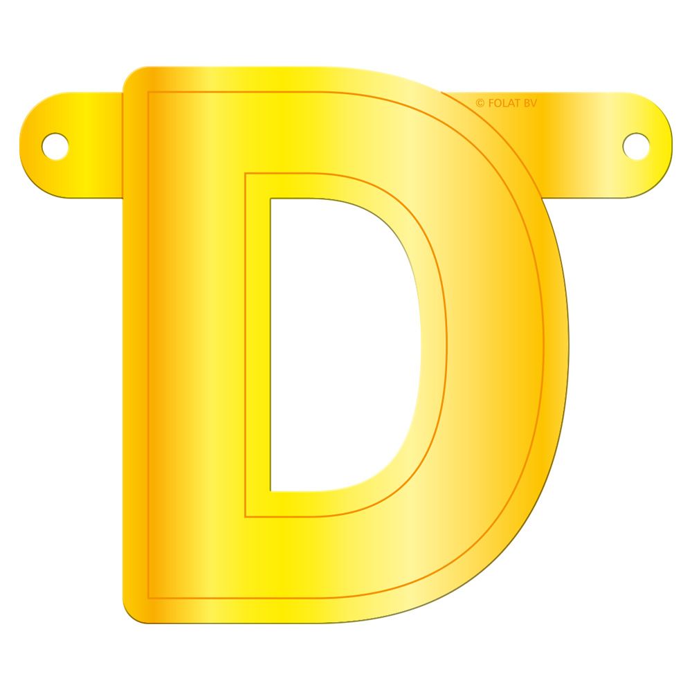 Letter D Banner Geel
