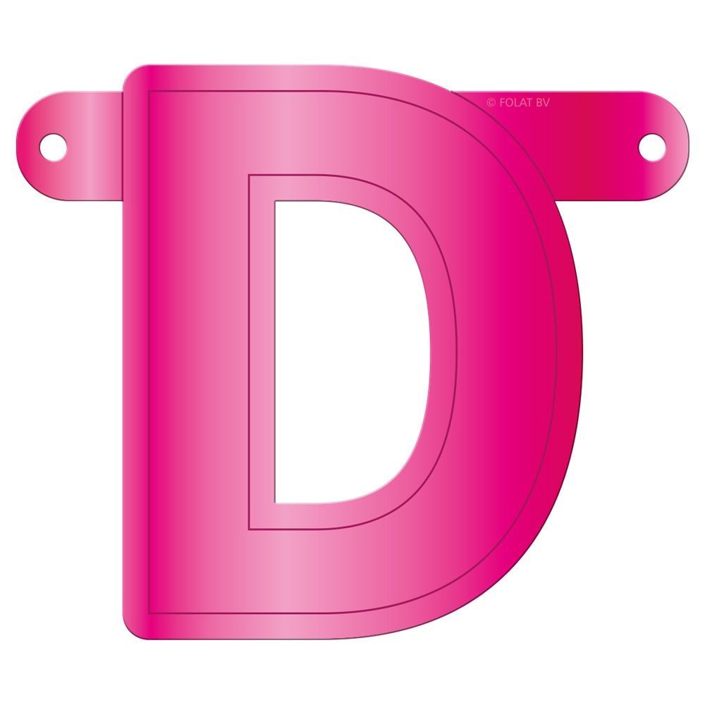 Letter D banner magenta