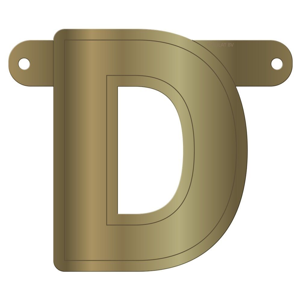 Letter D Banner Metallic Goud