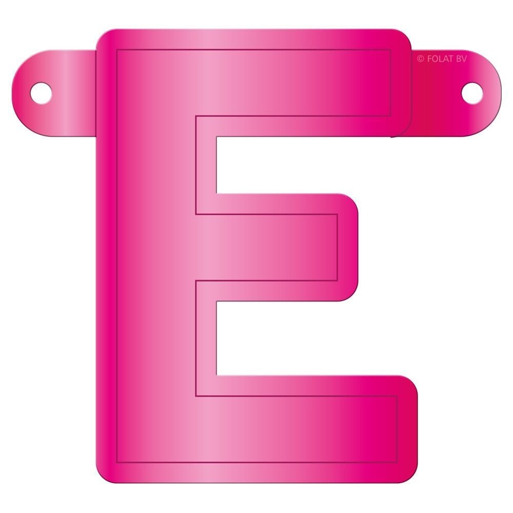 Letter E banner magenta