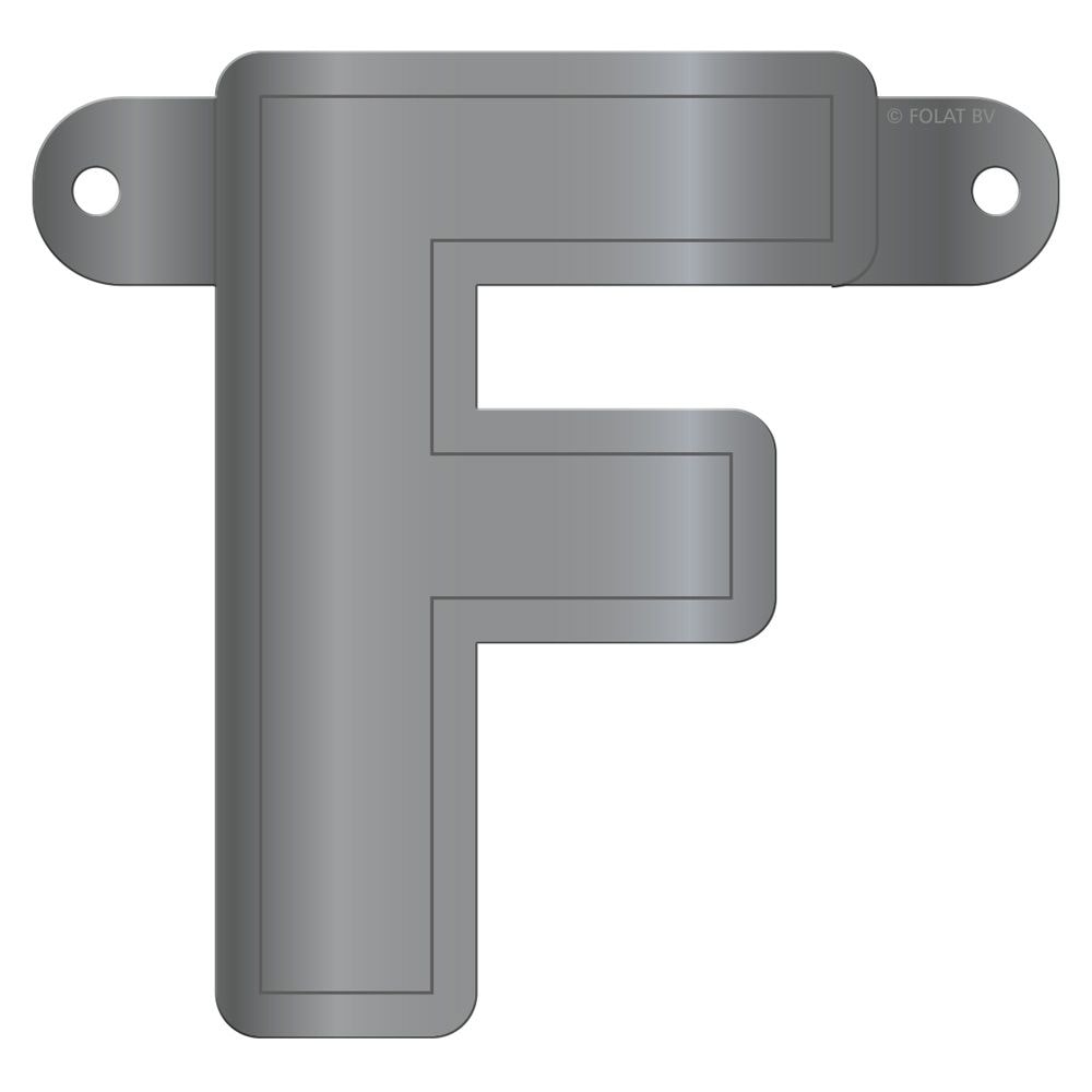 Letter F Banner Metallic Zilver