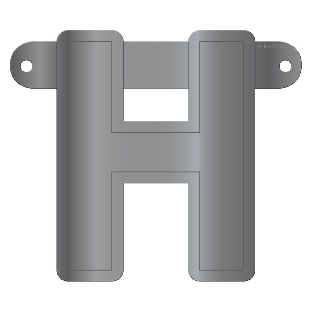 Letter H Banner Metallic Zilver