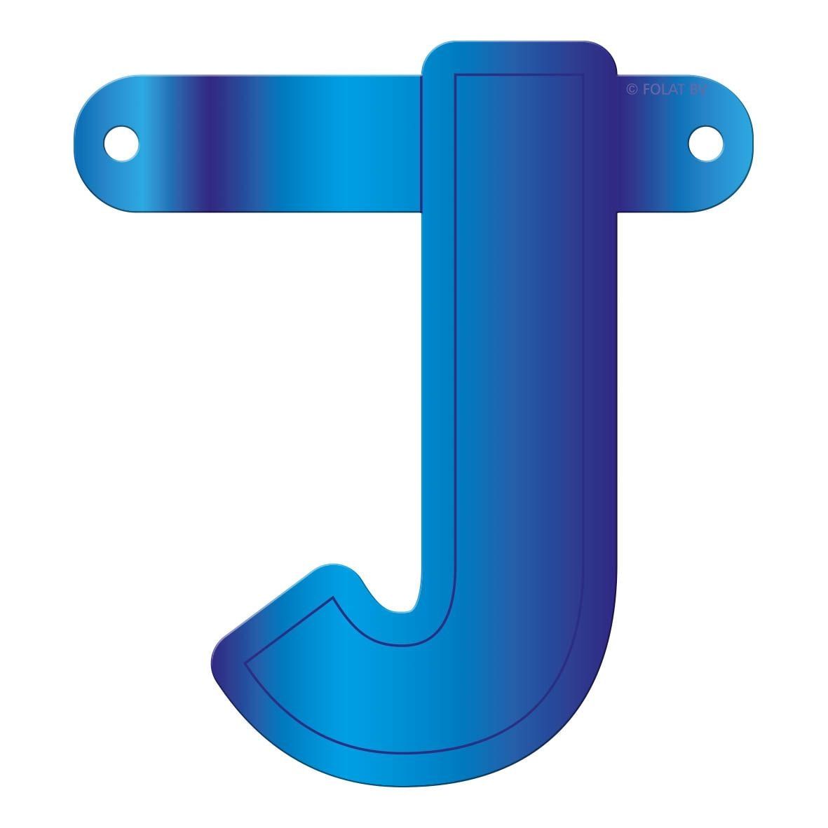 Letter J Banner Blauw