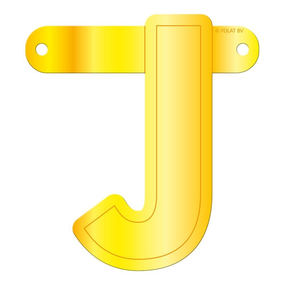 Letter J Banner Geel